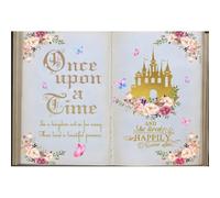 Xiaoterna 2,5x1,8m Libro de Cuentos de Hadas Telón de Fondo de Fotografia para una Boda de Princesas Castillo Real Mariposas Flores Acuarela Fondo para Fiesta de cumpleaños de Princesas