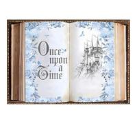 Xiaoterna 2,5x1,8m Libro de Cuentos de Hadas telón de Fondo Érase una Vez Libro de Cuentos Fondo de Fotografía Floreciendo Rosas Azules Hojas Castillo Telón de Fondo Decoración de Fiesta