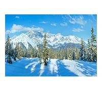 Xiaoterna 3,5x2,5m Fondo con Paisaje montañoso Invernal Fondo fotográfico con pinos en un Paisaje Invernal de ensueño Paisaje Forestal Natural Navidad Decoraciones para Fiestas de Año Nuevo