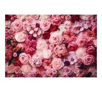 Xiaoterna 3x2,5m Flor de la Boda de Pared de telón de Fondo Romántico de Lujo Rosas Flor de Pared Fotografía de Fondo Fresco Rosa Rojo Flores Mar Fondo Floral Adultos Niños Retrato Foto Atrezzo