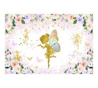 Xiaoterna 3x2,5m Floral Hada Feliz Cumpleaños Fiesta de Telón de Fondo Flores de Cuento de Hadas País de Las Maravillas Fondo de Fotografía Princesa Fondo de Fiesta de cumpleaños Decoración
