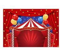 Xiaoterna 3x2m Circo Carnaval Temática Telón de Fondo Cortina Roja Estrellas Fiesta de Cumpleaños Fondo Fotografico Fondo de Fiesta con Tema de Carpa de Circo Decoración para Fiestas