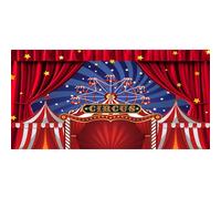 Xiaoterna 6x3m Bienvenido al Carnaval Telón de Fondo Circo Rojo Fondo Noche de Carnaval Noria Rojo Blanco Rayas Carpa Estrellas Fotografía Fondo Adultos Niños Retrato Foto Atrezzo