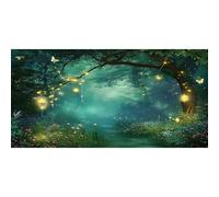 Xiaoterna 6x3m Bosque Telón de Fondo Selva Vista Nocturna Árbol Verde Mariposa Fotografía de Fondo Primavera Encantador jardín de Hadas Bosque Encantado Telón de Retrato Foto Estudio Atrezzo