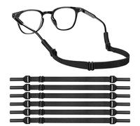 xiaowanwan 5 Piezas Cordon Gafas,Cordón Gafas Ajustable para Hombre Mujer Niños,Correa Gafas Deporte para Correr Ciclismo etc (Negro)