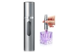 xiaowanwan Pulverizador de perfume rellenable, 8 ml, atomizador para viajes, mini botella de perfume vacía, botella pulverizadora de cristal, atomizador de bolsillo (8 ml, gris)