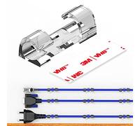 XIAOXI - Clips de cable con fuerte autoadhesivo, soporte de alambre para TV y PC, organizador de cables y cables, 20 unidades (transparente)