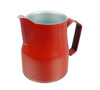 XIAOXIA Jarra de Leche, Jarra de Espuma de Leche Espresso de Acero Inoxidable, Jarra de Leche de Café para Capuchino, Barista, Preparación de Espresso, Cafetería,Rojo,500ML