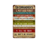 xiaoxiaoshen 10 Mandamientos inspiradores cristianos para decoración de pared, póster de metal moderno, decoración del hogar, bar, tienda, decoración vintage, 30 x 20 cm