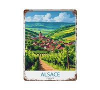xiaoxiaoshen Alsace France - Póster de metal para decoración de pared, diseño de Francia, ideal como regalo para el hogar, bar, tienda, decoración vintage, 40 x 30 cm