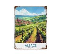 xiaoxiaoshen Alsace France Travel French Lover Ar - Póster de metal para decoración de pared, decoración moderna para el hogar, bar, tienda, decoración vintage, 40 x 30 cm