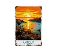 xiaoxiaoshen Antigua Travel And Barbuda - Póster de metal para decoración de pared, decoración moderna para el hogar, bar, tienda, decoración vintage, 30 x 20 cm