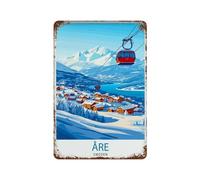 xiaoxiaoshen Åre Estocolmo Viajes Suecia Paisaje escénico Sueco Decoración de pared Arte Arte de Estocolmo Cartel de metal Moderno Decoración del Hogar Bar Tienda Decoración Vintage Cartel 30 x 20 cm