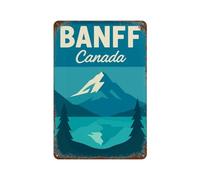 xiaoxiaoshen Banff Canada Travel Canadian Mountain Scenic Wilderness Wanderlust Wall Decor Art Metal Tin Poster Modern Home Decor Art Home Bar Shop Decor Vintage Sign 30 x 20 cm
