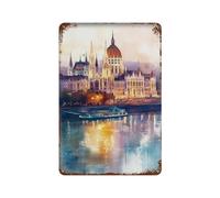 xiaoxiaoshen Budapest - Póster de metal con diseño de ciudad húngara y decoración de pared europea, decoración moderna para el hogar, bar, tienda, decoración vintage, 30 x 20 cm
