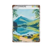 xiaoxiaoshen Buttermere Lake District Travel UK Landscape Scenic Mountain Wall Decor Art Metal Tin Poster Modern Home Decor Art Home Bar Shop Decor Vintage Sign 40 x 30 cm