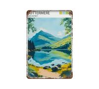 xiaoxiaoshen Buttermere Lake District Travel UK Landscape Scenic Mountain Wall Decor Art Metal Tin Poster Modern Home Decor Art Home Bar Shop Decor Vintage Sign 30 x 20 cm
