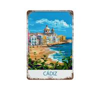 xiaoxiaoshen Cádiz - Cartel de metal para decoración de pared con diseño de amante español, arte moderno para decoración del hogar, bar, tienda, decoración vintage, 30 x 20 cm