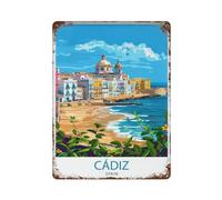 xiaoxiaoshen Cádiz - Cartel de metal para decoración de pared, diseño de amante español, decoración moderna para el hogar, bar, tienda, decoración vintage, 40 x 30 cm