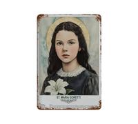 xiaoxiaoshen Cartel de metal para decoración de pared, arte sagrado de Santa María Goretti, arte moderno, decoración del hogar, bar, tienda, decoración vintage, 30 x 20 cm