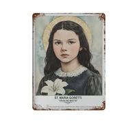 xiaoxiaoshen Cartel de metal para decoración de pared, arte sagrado de Santa María Goretti, arte moderno, decoración del hogar, bar, tienda, decoración vintage, 40 x 30 cm