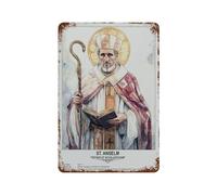 xiaoxiaoshen Cartel de metal para decoración de pared de San Anselmo, arte sacro, decoración moderna para el hogar, bar, tienda, decoración vintage, 30 x 20 cm