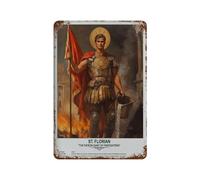 xiaoxiaoshen Cartel de metal para decoración de pared de San Florian, arte sacro, decoración moderna para el hogar, bar, tienda, decoración vintage, 30 x 20 cm