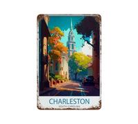 xiaoxiaoshen Charleston South Carolina Travel Gi_3 - Póster de metal para decoración de pared, decoración moderna para el hogar, bar, tienda, decoración vintage, 30 x 20 cm