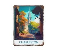 xiaoxiaoshen Charleston South Carolina Travel Gi_3 - Póster de metal para decoración de pared, decoración moderna para el hogar, bar, tienda, decoración vintage, 40 x 30 cm