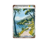 xiaoxiaoshen Coniston Water Travel Lake District Scenic Mountain Wall Decor Art Metal Tin Poster Modern Home Decor Art Home Bar Shop Decor Vintage Sign 30 x 20 cm