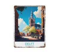 xiaoxiaoshen Delft Netherlands Travel Wal - Póster de metal para decoración de pared, decoración moderna para el hogar, bar, tienda, decoración vintage, 40 x 30 cm