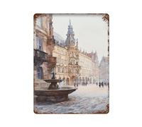 xiaoxiaoshen Dresde Alemania - Póster de metal para decoración de pared, arte histórico de ciudad, arte escénico, arquitectura alemana, decoración del hogar, bar, tienda, decoración vintage, 40 x 30