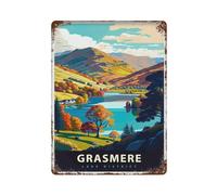 xiaoxiaoshen Grasmere Lake District Travel UK Scenic Village Wall Decor Art Metal Tin Poster Modern Home Decor Art Home Bar Shop Decor Vintage Sign 40 x 30 cm