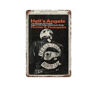 xiaoxiaoshen Hunter S Thompson Hell's Angels - Póster de metal para decoración de pared, decoración moderna para el hogar, bar, tienda, decoración vintage, 30 x 20 cm