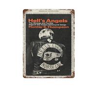 xiaoxiaoshen Hunter S Thompson Hell's Angels - Póster de metal para decoración de pared, decoración moderna para el hogar, bar, tienda, decoración vintage, 40 x 30 cm