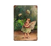xiaoxiaoshen Illustrator Cicely Mary Barker (16) Póster de metal para decoración de pared, decoración moderna del hogar, bar, tienda, decoración vintage, 30 x 20 cm