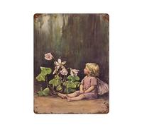 xiaoxiaoshen Illustrator Cicely Mary Barker (20) Póster de metal para decoración de pared, decoración moderna del hogar, bar, tienda, decoración vintage, 40 x 30 cm