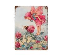 xiaoxiaoshen Illustrator Cicely Mary Barker (4) Póster de metal para decoración de pared, decoración moderna del hogar, bar, tienda, decoración vintage, 40 x 30 cm