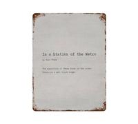 xiaoxiaoshen In A Station by Ezra Pound Poem Print - Póster de metal para decoración de pared, arte moderno para decoración del hogar, bar, tienda, decoración vintage, 40 x 30 cm