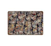 xiaoxiaoshen Jackson Pollock Exhibition Expresionista abstracto 3 decoración de pared arte de metal póster moderno decoración del hogar, bar, tienda, decoración vintage 20 x 30 cm