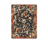 xiaoxiaoshen Jackson Pollock - Póster de metal abstracto rojo para decoración de pared, decoración moderna para el hogar, bar, tienda, decoración vintage, 40 x 30 cm