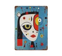 xiaoxiaoshen Joan Miro (3) Póster de metal para decoración de pared, decoración moderna del hogar, bar, tienda, decoración vintage, 40 x 30 cm