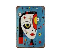 xiaoxiaoshen Joan Miro (3) Póster de metal para decoración de pared, decoración moderna del hogar, bar, tienda, decoración vintage, 30 x 20 cm