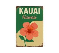 xiaoxiaoshen Kauai Hawaii Beach Scenic Coastal Wanderlust Wall Decor Art Metal Tin Poster Modern Home Decor Art Home Bar Shop Decor Vintage Sign 30 x 20 cm