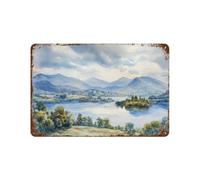 xiaoxiaoshen Keswick Lake District Derwentwater Scenic_3 - Póster de metal para decoración de pared, moderno, decoración del hogar, bar, tienda, decoración vintage, 20 x 30 cm