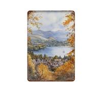 xiaoxiaoshen Keswick Lake District Derwentwater Scenic1 - Póster de metal para decoración de pared, moderno, decoración del hogar, bar, tienda, decoración vintage, 30 x 20 cm