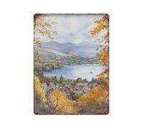 xiaoxiaoshen Keswick Lake District Derwentwater Scenic1 - Póster de metal para decoración de pared, moderno, decoración del hogar, bar, tienda, decoración vintage, 40 x 30 cm