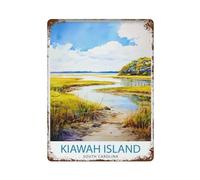 xiaoxiaoshen Kiawah Island South Carolina Travel S - Póster de metal para decoración de pared, decoración moderna para el hogar, bar, tienda, decoración vintage, 40 x 30 cm