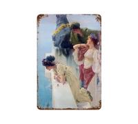 xiaoxiaoshen Lawrence Alma Tadema Romantism (1) póster de metal para decoración de pared, decoración moderna del hogar, bar, tienda, decoración vintage, 30 x 20 cm