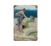 xiaoxiaoshen Lawrence Alma Tadema Romantismo (3) Póster de metal para decoración de pared, decoración moderna del hogar, bar, tienda, decoración vintage, 30 x 20 cm